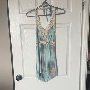 VENUS Multicolor Lace Trim Tank Top